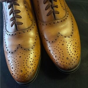 ZARA Brogue Dress Shoes Men's Sz 12/EU45‎ Brown Leather Lace-Up Wingtip